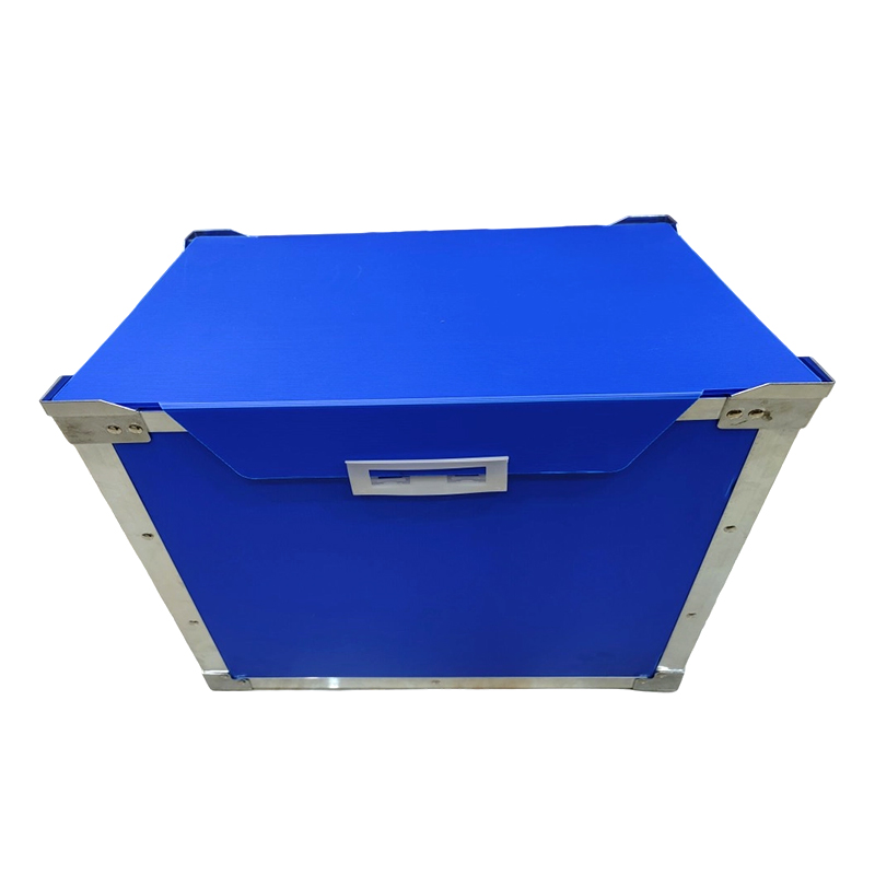Aluminum Trim PP Corrugated Plastic Turnover Box na may Flip Lid