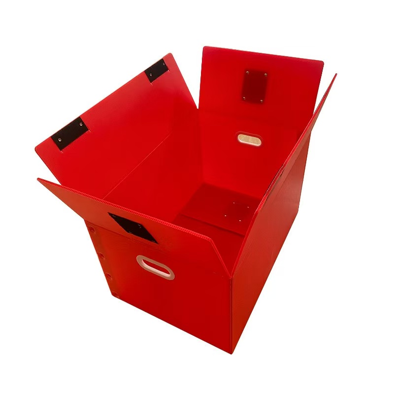 Foldable PP Corrugated Plastic Turnover Box na may Velcro Flap