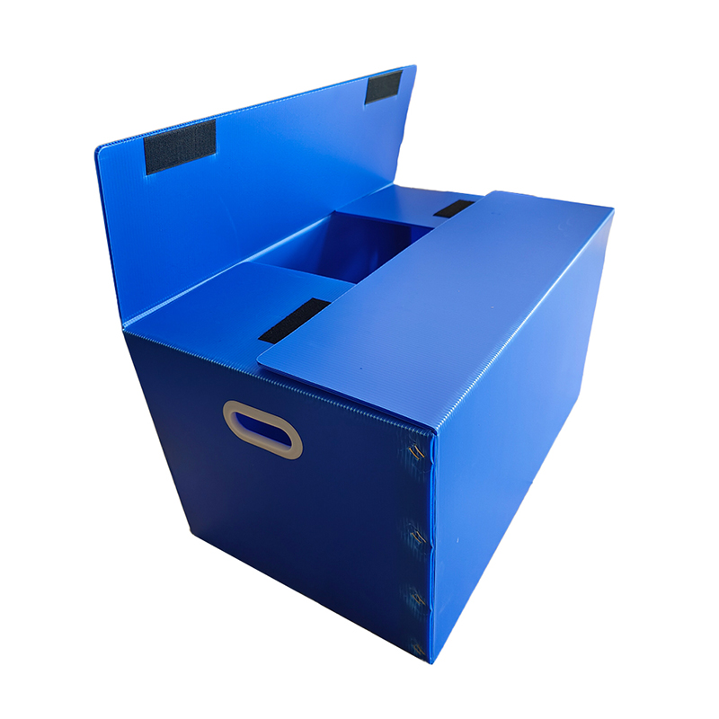 Velcro Closure PP Corrugated Plastic Storage Box na may Hand Hole
