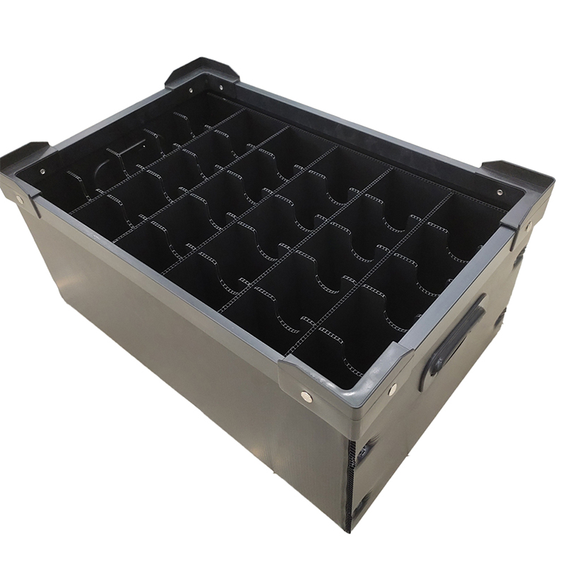 ESD Compartmentalized PP Hollow Board Container na may Grid Divider