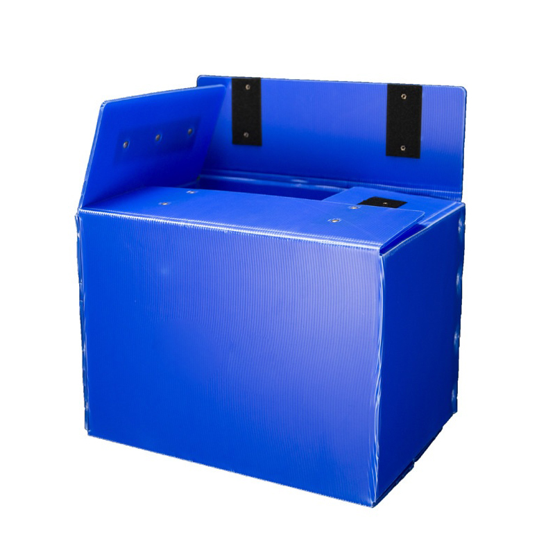 Portable Hand Hole PP Corrugated Plastic Moving Box na may Velcro Takip