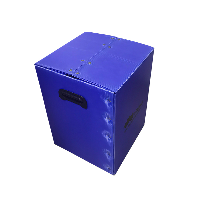 Portable Hand Hole PP Corrugated Plastic Moving Box na may Velcro Takip