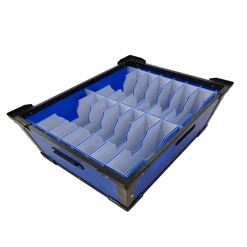 Stackable PP Corrugated Crate Na May Curved Slot Divider